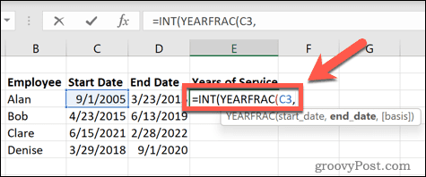 excel yearfrac formula začetni datum