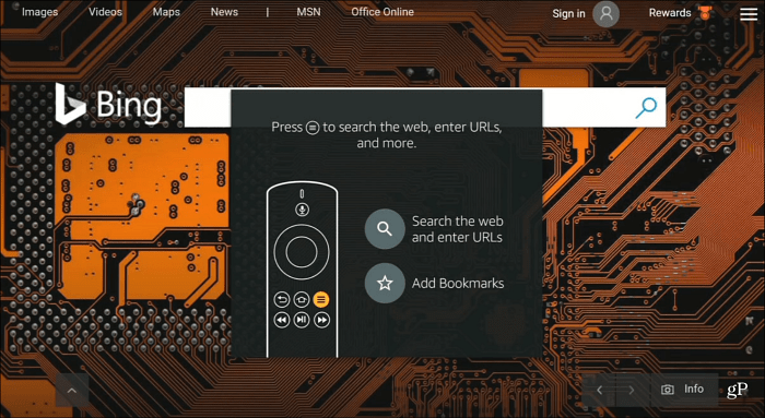 2 Silk Browser Bing Privzeto iskanje Fire TV