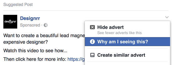 Z oglasom na Facebooku ugotovite, na koga podjetje cilja.