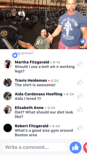 Trener zvezdnikov Mike Ryan prikazuje, kako uporabljati stroj za stiskanje nog v tej oddaji Gold's Gym Facebook Live.