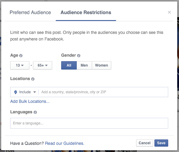 Facebook prednostna publika
