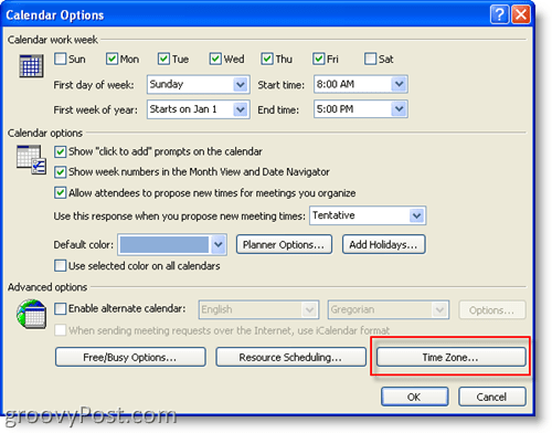 Kako dodati dodatno časovno cono v koledarju Microsoft Outlook