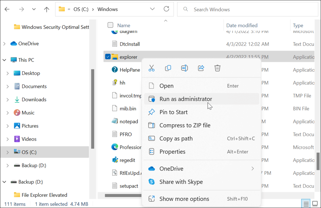 Kako zagnati Windows 11 File Explorer kot skrbnik