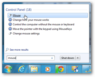 nastavitve miške za Windows 7