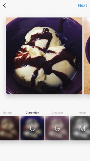 Uporabite lahko filtre in posamično uredite sliko, tako kot bi to storili pri običajni enojni objavi Instagram.
