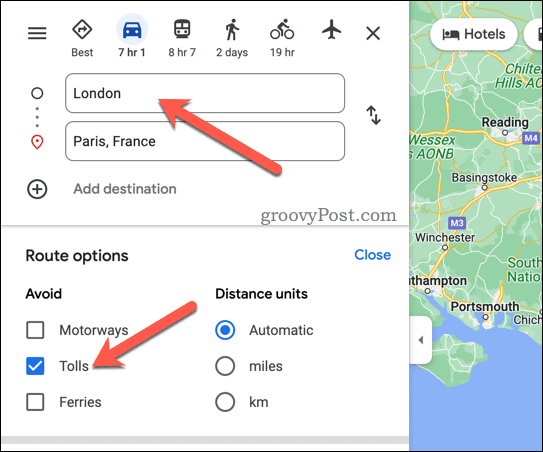 Izogibajte se cestninam v Google Zemljevidih