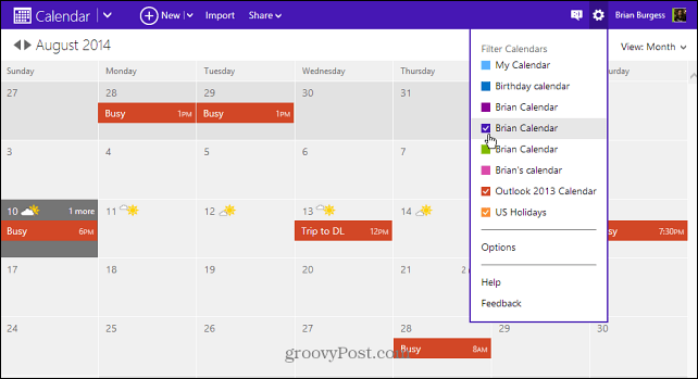 Kako izvoziti koledar Desktop Outlook 2013 v Outlook.com