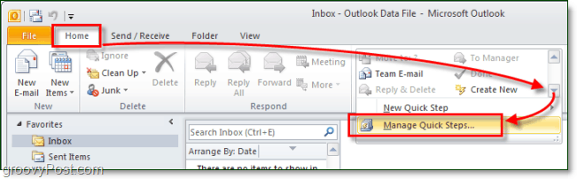 Kako ustvariti hitre korake po meri v Outlooku 2010