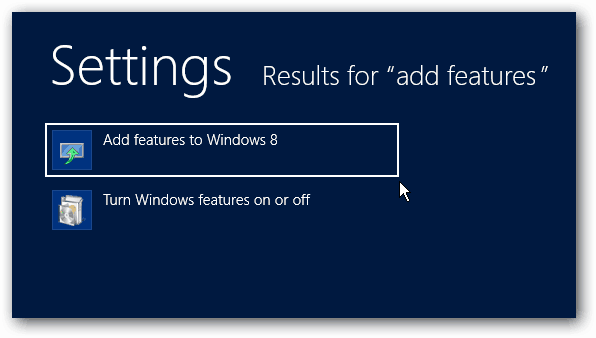 Dodajte funkcije v sistem Windows 8