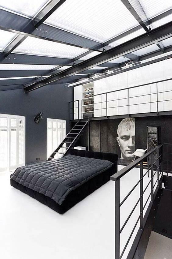 Črno-bela dekoracija spalnice