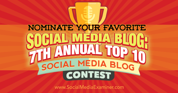najboljši natečaj za blog v družabnih omrežjih