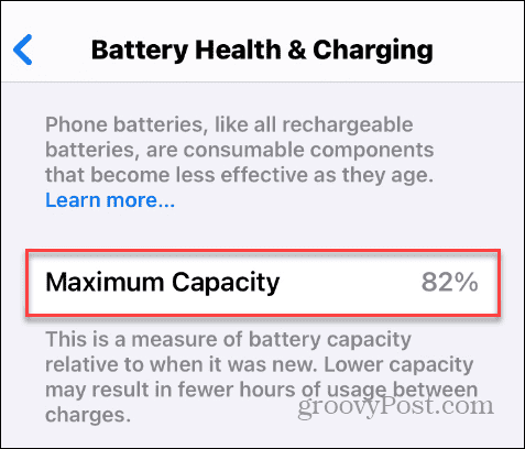 Največja kapaciteta baterije