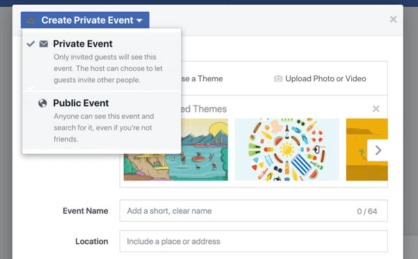 Facebook dogodki omogočajo vašemu podjetju, da vključi oboževalce, spremljevalce in stranke v webinar, predstavitev izdelka, slavnostno otvoritev ali druga praznovanja.