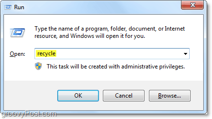 zaženite koš za smeti v Windows 7