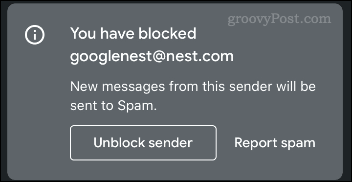 Blokirano obvestilo po e-pošti v Gmailu