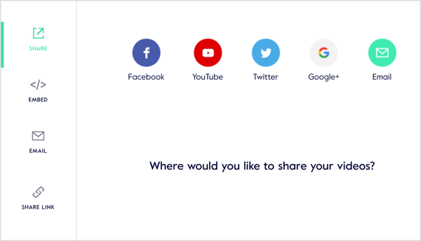 Delite svoj videoposnetek v družabnih omrežjih, ustvarite povezavo, ki jo je mogoče deliti, jo pošljite po e-pošti ali vdelajte na svoje spletno mesto