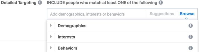 Izogibajte se napakam pri oglaševanju na Facebooku; izboljšati ciljanje na demografsko kategorijo z zanimanji in vedenjem.