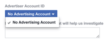 2. korak, kako izpolniti obrazec za onemogočeni oglasni račun s politiko Facebook