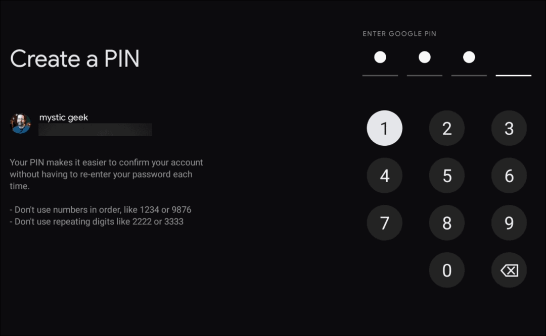 Dodajte kodo PIN za zaščito nakupov v Chromecastu z Google TV