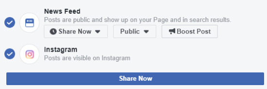 Kako navzkrižno objaviti v Instagramu iz Facebooka na namizju, korak 1, zagotovite, da lahko objavite v Instagramu iz Facebooka