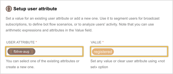 Ustvarite nov uporabniški atribut in vnesite vrednost zanj.