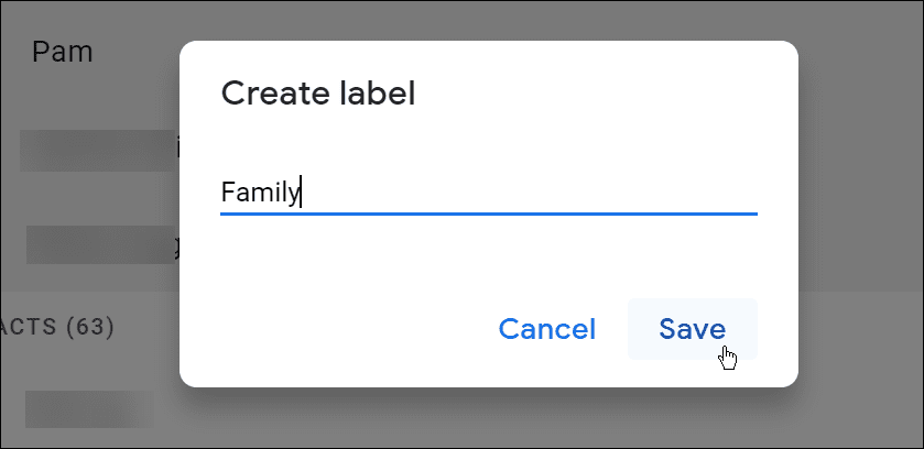 oznaka z imenom za skupinsko e-pošto Gmail