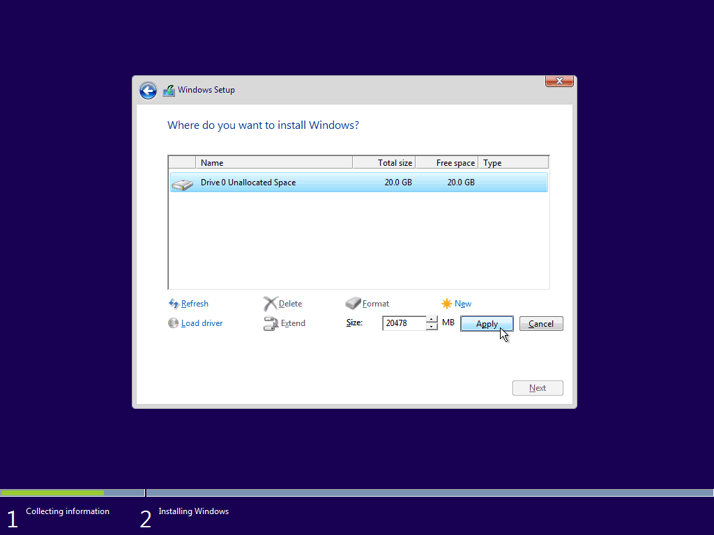 08 Uporabite največ prostora na Windows 10 Clean Install