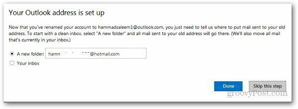 Preimenujte Hotmail naslov 6