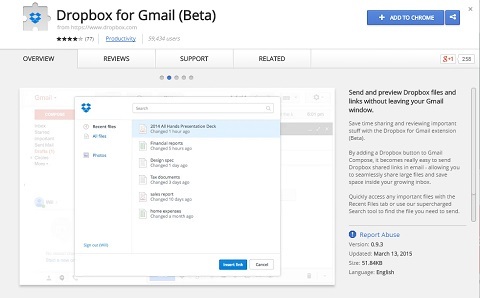 dropbox za Gmail