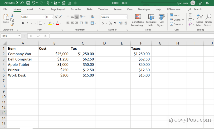 celice formule kopirajo in prilepijo v Excel