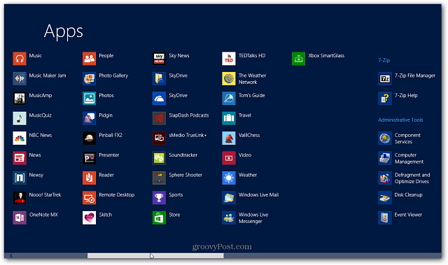 Poišči vse aplikacije, nameščene v sistemu Windows 8 (posodobljeno za 8.1)