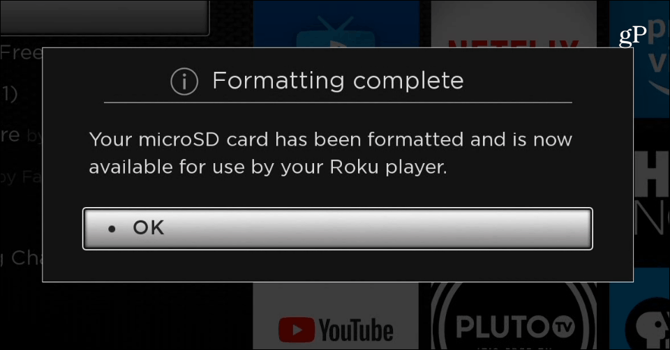 Formatirajte kartico microSD Roku Ultra Complete