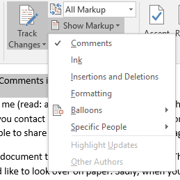Microsoftov besedilo za tiskanje komentarjev samo ni sprememb skladbe