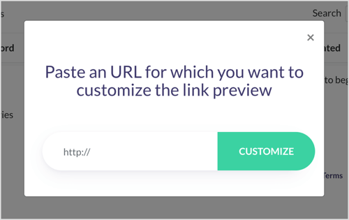 V ShareKit prilepite URL za objavo v spletnem dnevniku ali ciljno stran. 
