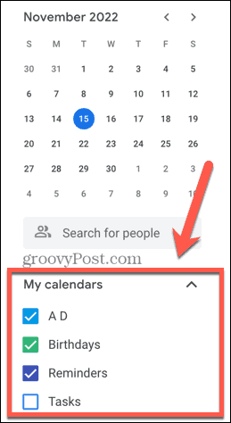 google koledar izberite koledarje