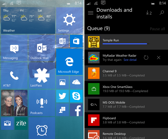Windows 10 Mobile Build 10149 Vizualni ogled novih funkcij
