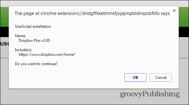 Struktura Dropbox drevesnega skripta za Chrome