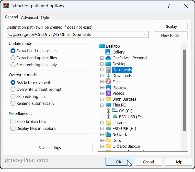 Odprite datoteke RAR v sistemu Windows 