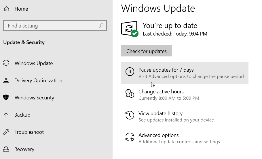 Zaustavite posodobitve sistema Windows 10
