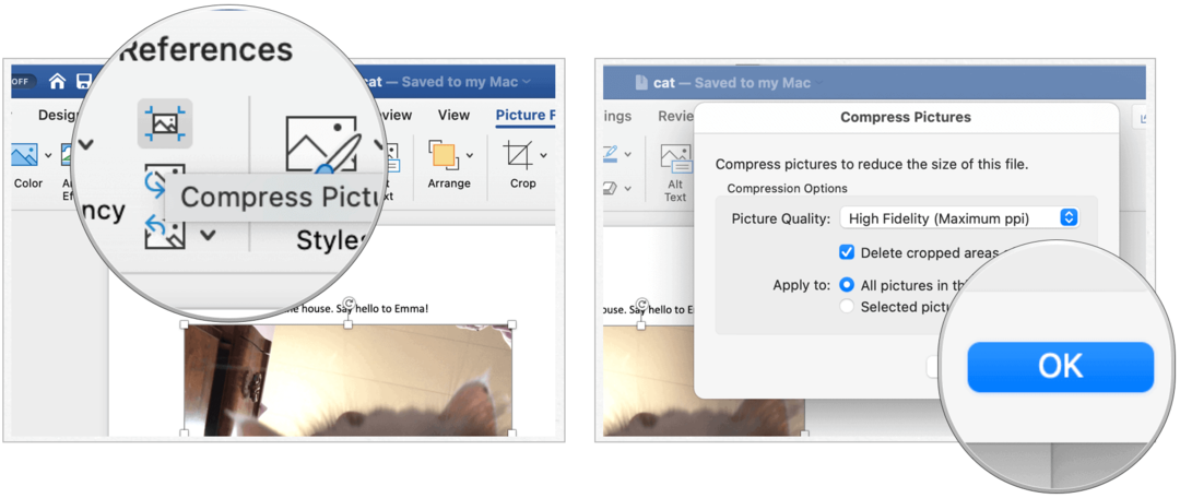 Kako stisniti slike v programu Microsoft Word
