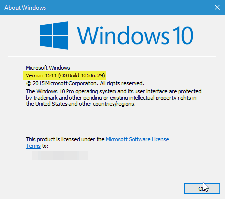 Windows 10 Različica 10586.29