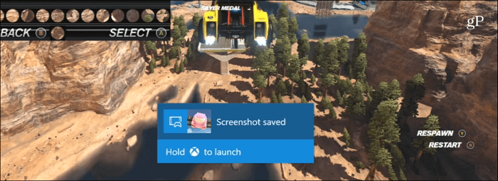 Zajem zaslona Xbox One