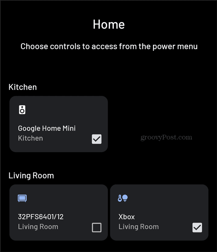 Nadzor Android Smart Home doda meni