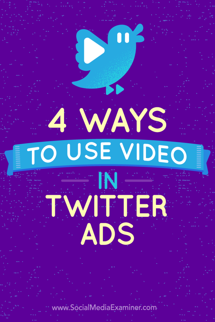 Nasveti o štirih načinih uporabe videooglasov v Twitterju.
