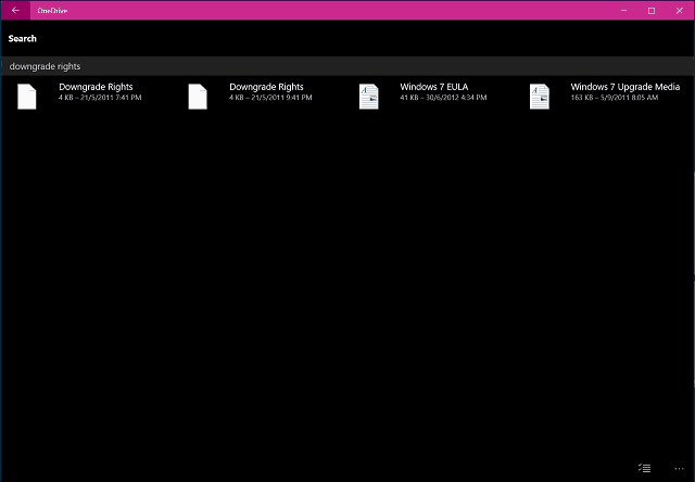 Okna aplikacije OneDrive 10 6