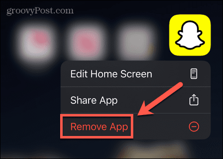 odstranite aplikacijo snapchat