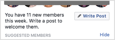 Napišite objavo, da boste nove člane pozdravili v svoji Facebook skupini.