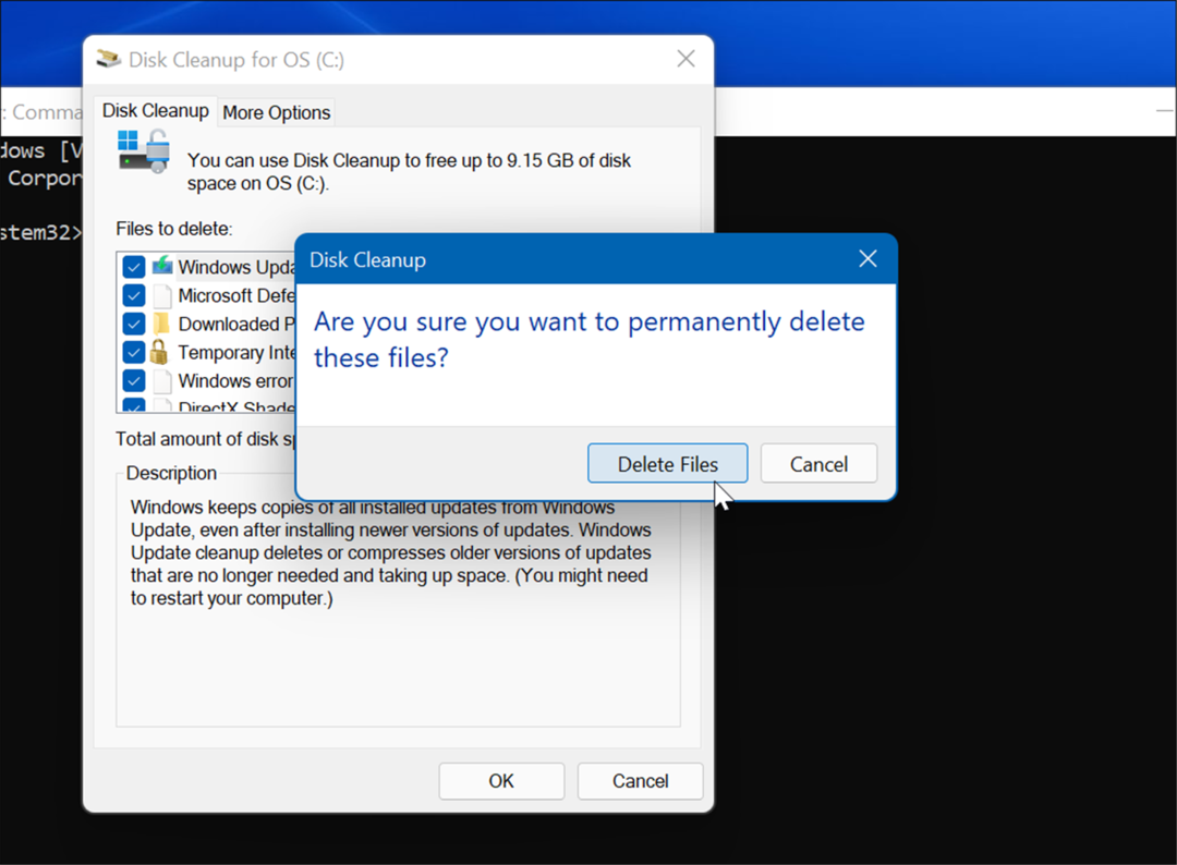 izbrišite začasne datoteke v sistemu Windows 11