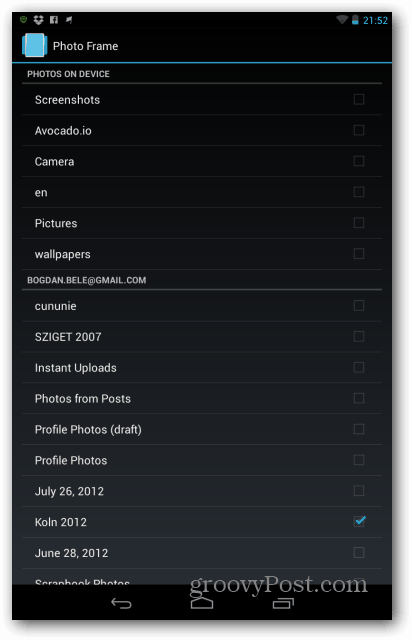 Mape okvirjev za fotografije Nexus 7