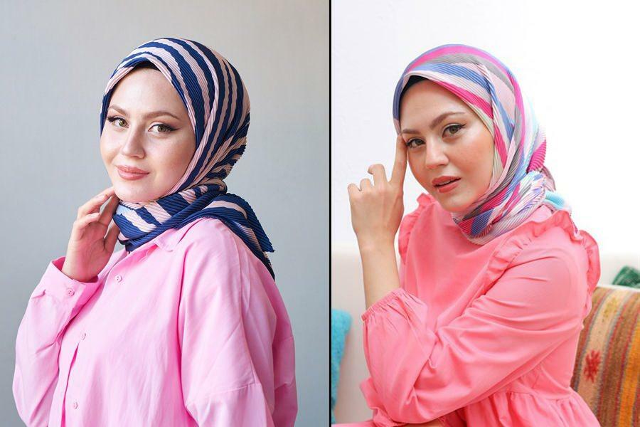 modeli ženskih hidžab nagubanih šalov 